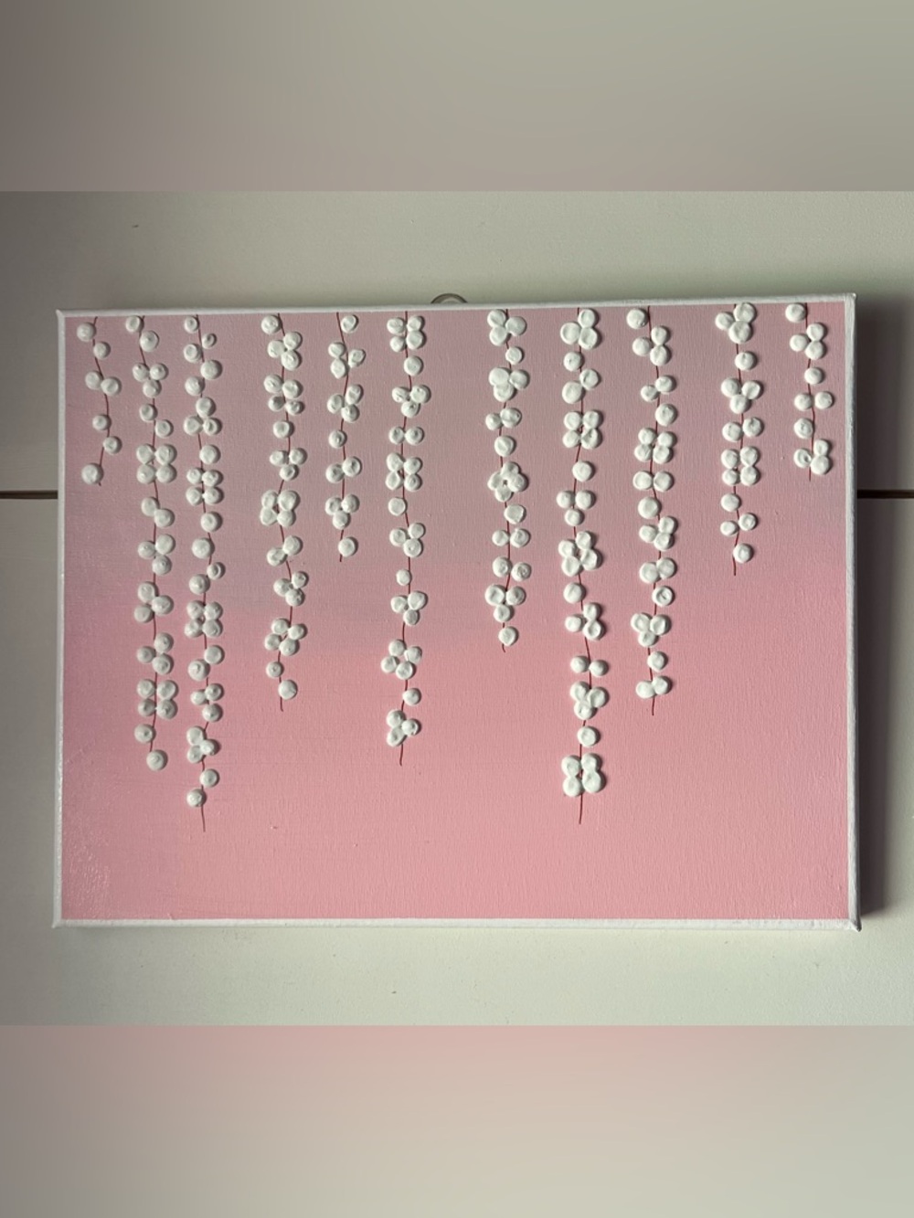 Blushing Petals – Textured Floral Acrylic Painting (11x14)